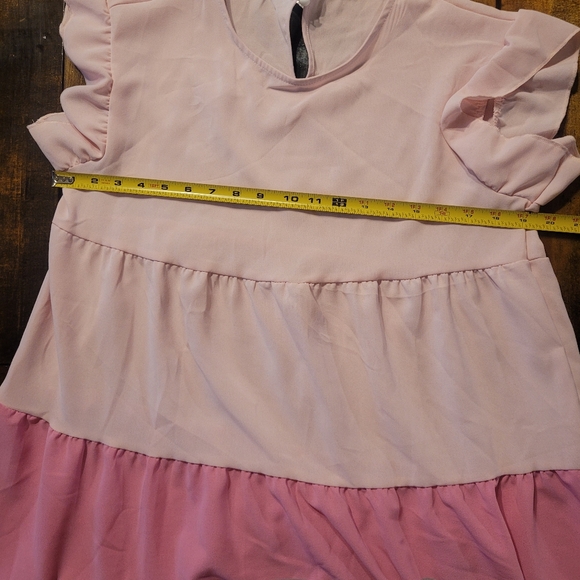 Pink Tiered Dress - Large - Picture 6 of 9